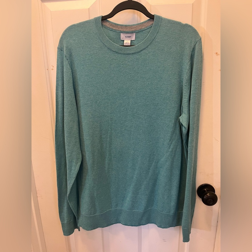 LIKE NEW Old Navy Men’s Core Crew in Heathered Mint - Sz Large